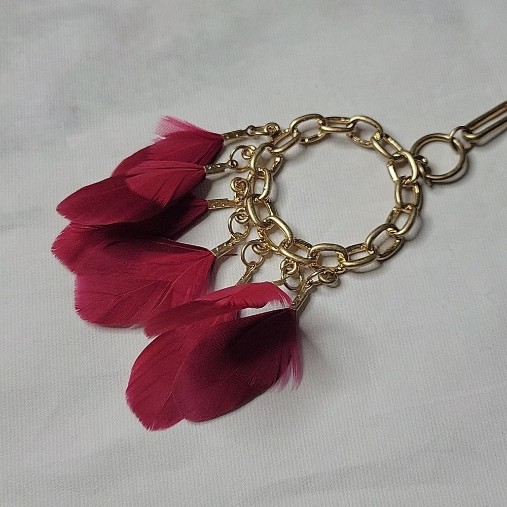 Influence Gold Feather Tassel necklace - Picture 2 of 2